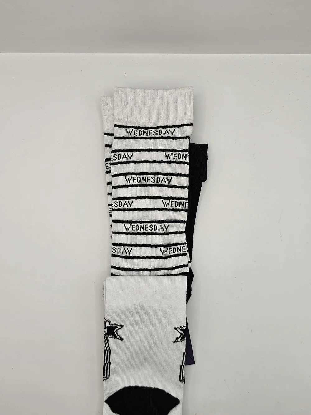 Wednesday Addams x Primark Trainer Socks, Sz Large, 3 Pairs, new with tags